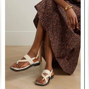A.Emery Leather Remi Sandals, Cream, EU 41 / US 10